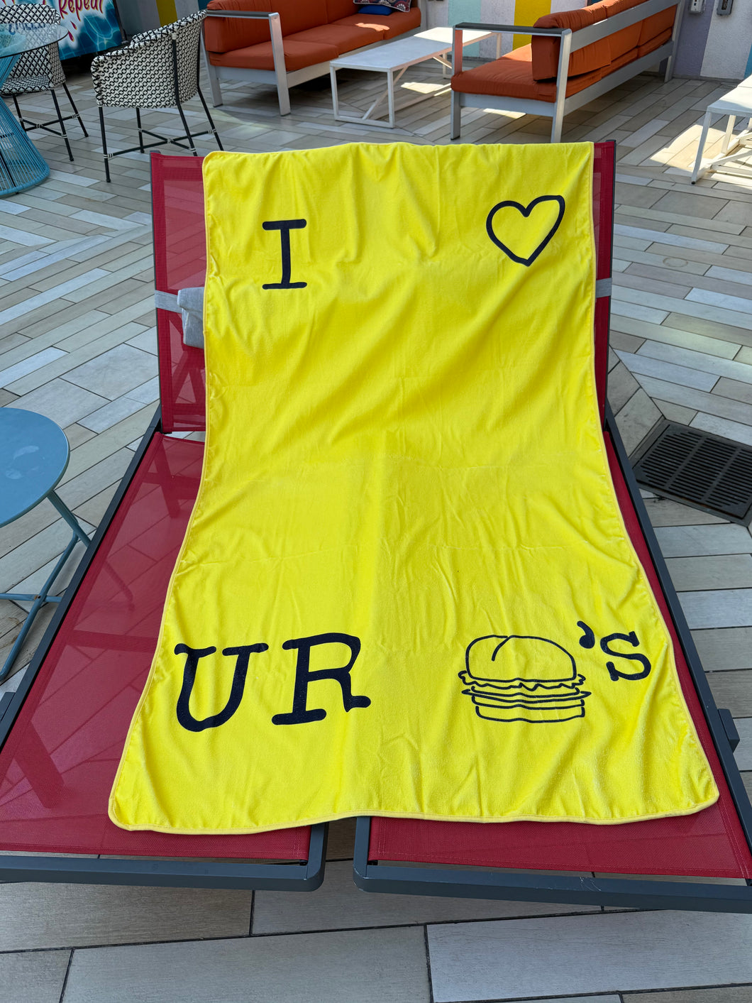 Beach Towel - I ❤️ UR 🍔’s